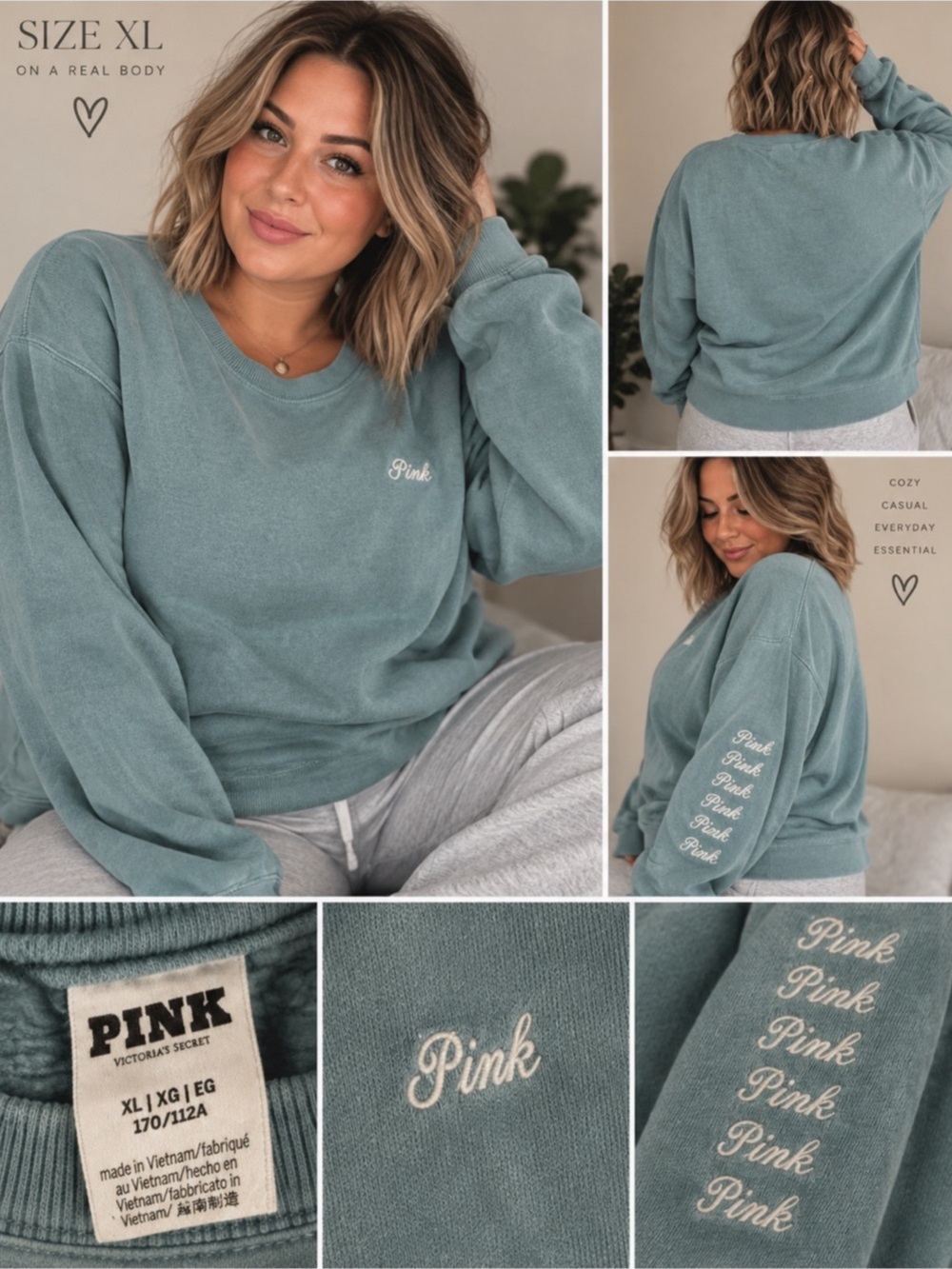 Pink by Victoria secret blue sweatshirt